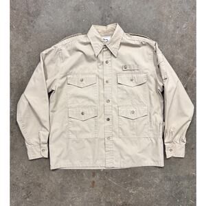Vintage Woolrich Safari Field Men’s Large Shirt Utility Khaki Long Sleeve 70s